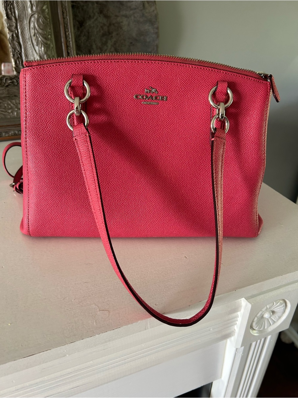 Coach Hot Pink Leather Shoulder Tote